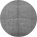 Round Oriental Gray Industrial Rug, urb3160gry