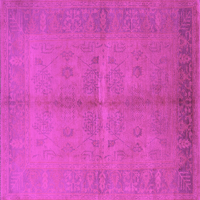 Square Machine Washable Oriental Pink Industrial Rug, wshurb3160pnk