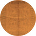 Round Oriental Orange Industrial Rug, urb3160org