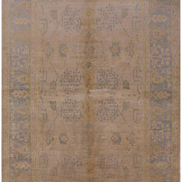 Mid-Century Modern Dark Gold Brown Oriental Rug, urb3160