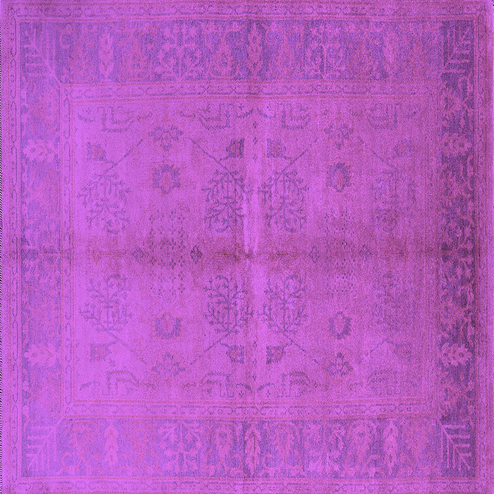 Square Machine Washable Oriental Purple Industrial Area Rugs, wshurb3160pur