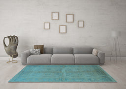 Machine Washable Oriental Light Blue Industrial Rug in a Living Room, wshurb3160lblu