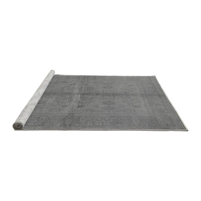 Sideview of Machine Washable Oriental Gray Industrial Rug, wshurb3160gry