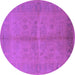 Round Oriental Purple Industrial Rug, urb3160pur