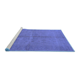 Sideview of Machine Washable Oriental Blue Industrial Rug, wshurb3160blu