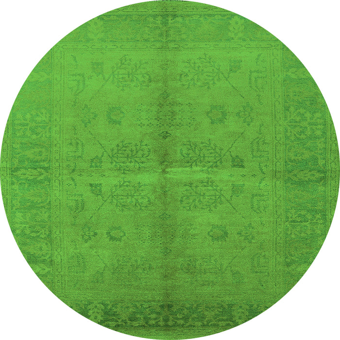 Round Oriental Green Industrial Rug, urb3160grn