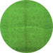 Round Oriental Green Industrial Rug, urb3160grn