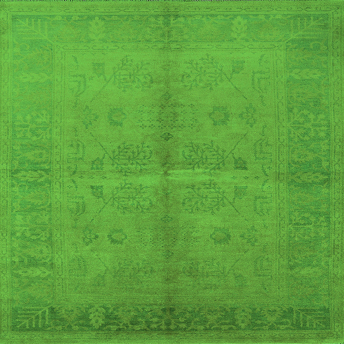Square Oriental Green Industrial Rug, urb3160grn