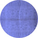 Round Oriental Blue Industrial Rug, urb3160blu