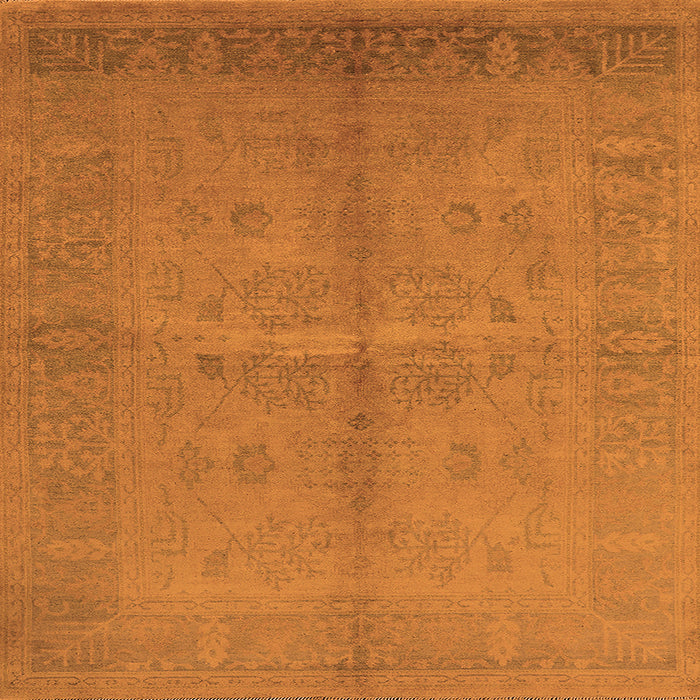 Square Oriental Orange Industrial Rug, urb3160org