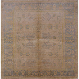 Square Machine Washable Industrial Modern Dark Gold Brown Rug, wshurb3160