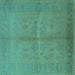 Square Oriental Turquoise Industrial Rug, urb3160turq