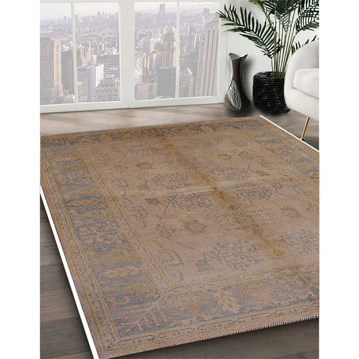 Machine Washable Industrial Modern Dark Gold Brown Rug in a Family Room, wshurb3160