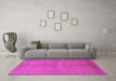 Machine Washable Oriental Pink Industrial Rug in a Living Room, wshurb3160pnk