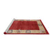 Sideview of Machine Washable Industrial Modern Red Rug, wshurb3161