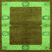 Square Oriental Green Industrial Rug, urb3161grn