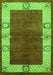 Machine Washable Oriental Green Industrial Area Rugs, wshurb3161grn