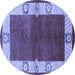 Round Oriental Blue Industrial Rug, urb3161blu