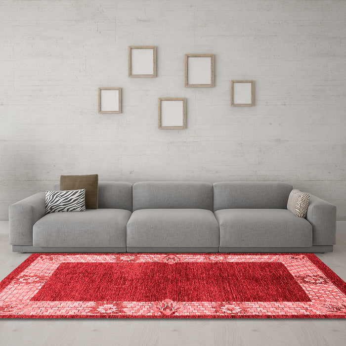 Industrial Red Washable Rugs