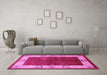 Machine Washable Oriental Pink Industrial Rug in a Living Room, wshurb3161pnk