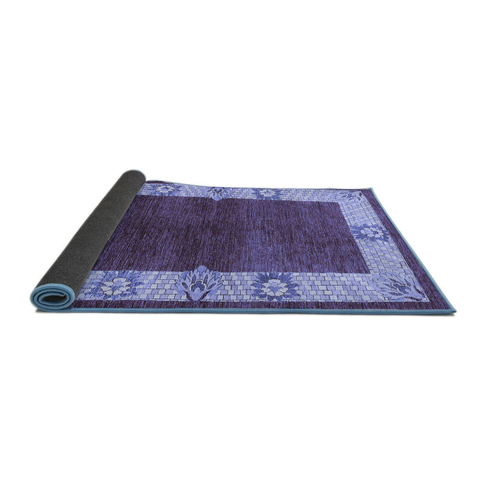 Sideview of Oriental Blue Industrial Rug, urb3161blu
