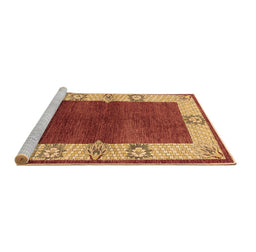 Sideview of Machine Washable Oriental Brown Industrial Rug, wshurb3161brn
