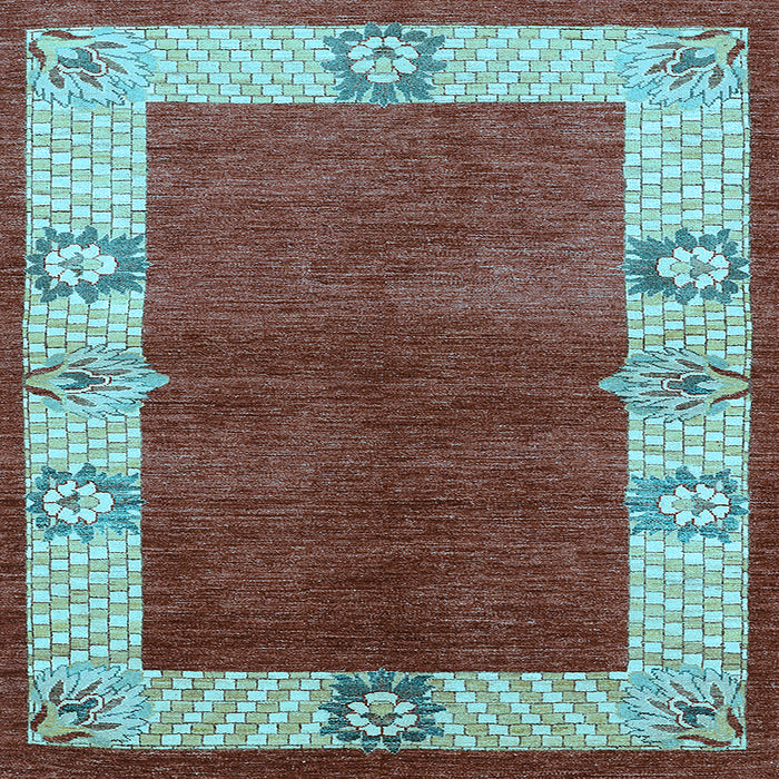 Square Oriental Light Blue Industrial Rug, urb3161lblu