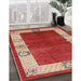 Mid-Century Modern Red Oriental Rug in Family Room, urb3161