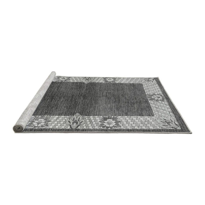 Sideview of Machine Washable Oriental Gray Industrial Rug, wshurb3161gry