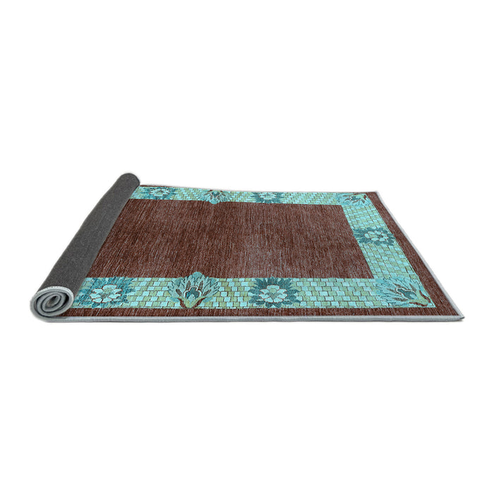 Sideview of Oriental Light Blue Industrial Rug, urb3161lblu