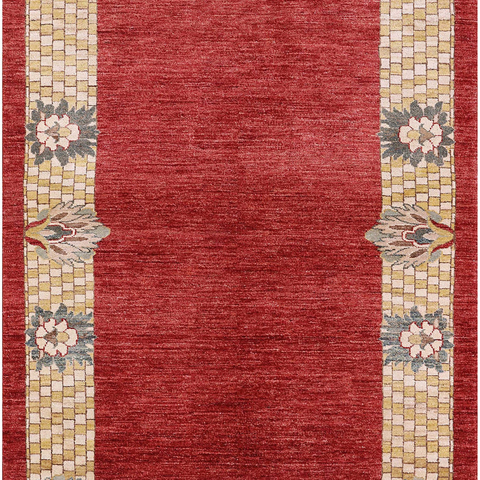 Machine Washable Industrial Modern Red Rug, wshurb3161
