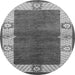 Round Oriental Gray Industrial Rug, urb3161gry