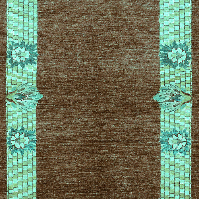 Machine Washable Oriental Turquoise Industrial Area Rugs, wshurb3161turq
