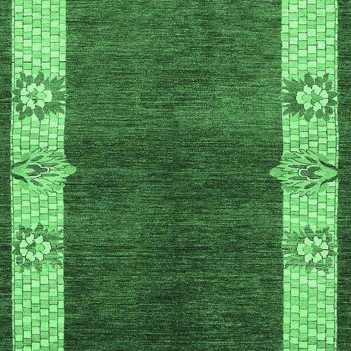 Machine Washable Oriental Emerald Green Industrial Area Rugs, wshurb3161emgrn