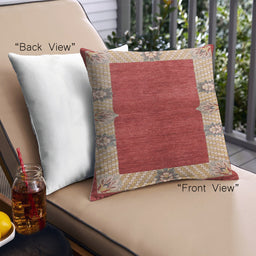 Front View of Mid-Century Modern Urban Square Red Throw Pillow, 18 inch by 18 inch, pwurb3161