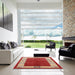 Square Machine Washable Industrial Modern Red Rug in a Living Room, wshurb3161