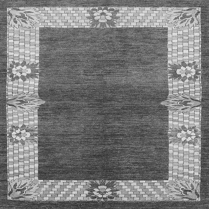 Square Machine Washable Oriental Gray Industrial Rug, wshurb3161gry