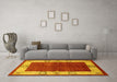 Machine Washable Oriental Yellow Industrial Rug in a Living Room, wshurb3161yw