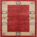 Square Machine Washable Industrial Modern Red Rug, wshurb3161