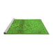 Sideview of Machine Washable Oriental Green Industrial Area Rugs, wshurb3162grn