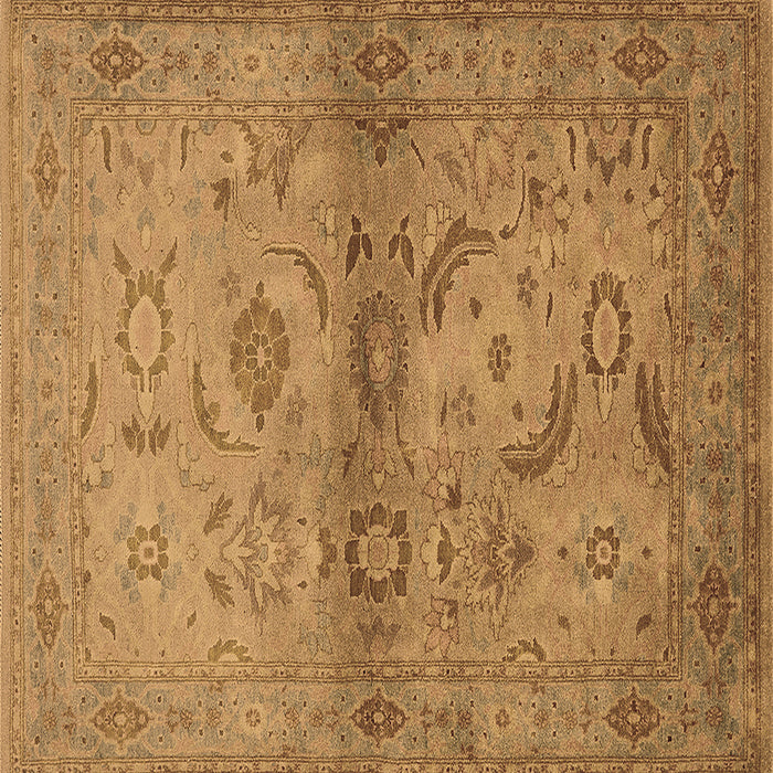 Square Machine Washable Oriental Brown Industrial Rug, wshurb3162brn