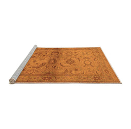 Sideview of Machine Washable Oriental Orange Industrial Area Rugs, wshurb3162org