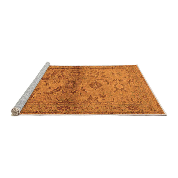 Sideview of Machine Washable Oriental Orange Industrial Area Rugs, wshurb3162org
