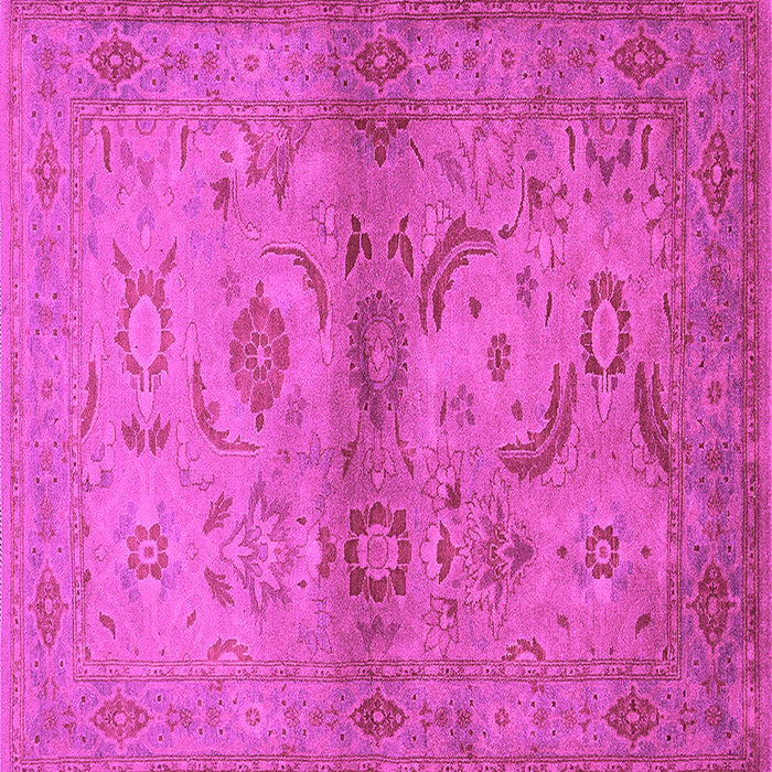 Square Machine Washable Oriental Pink Industrial Rug, wshurb3162pnk