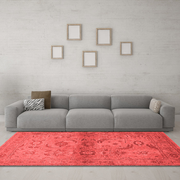 Industrial Red Washable Rugs