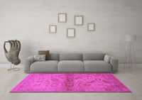 Machine Washable Oriental Pink Industrial Rug, wshurb3162pnk