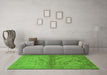 Machine Washable Oriental Green Industrial Area Rugs in a Living Room,, wshurb3162grn