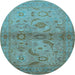 Round Oriental Light Blue Industrial Rug, urb3162lblu