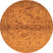 Round Oriental Orange Industrial Rug, urb3162org