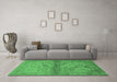 Machine Washable Oriental Emerald Green Industrial Area Rugs in a Living Room,, wshurb3162emgrn